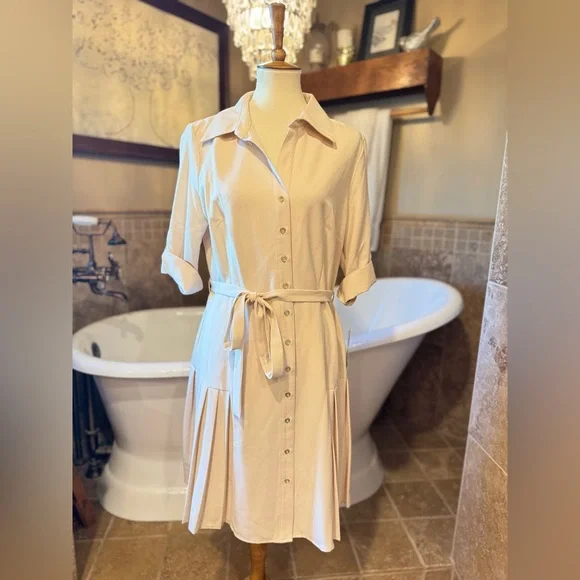 NWT Sharagano Belted Tiered Fit & Flare Minidress size 12 - Picture 7 of 10